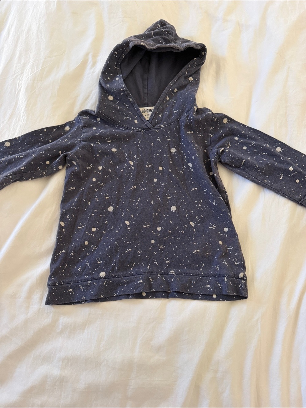 Go Gently Nation Kids Navy Hooded Sweatshirt with White Space Print